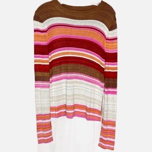 Free People Color Blocked Crewneck Sweater